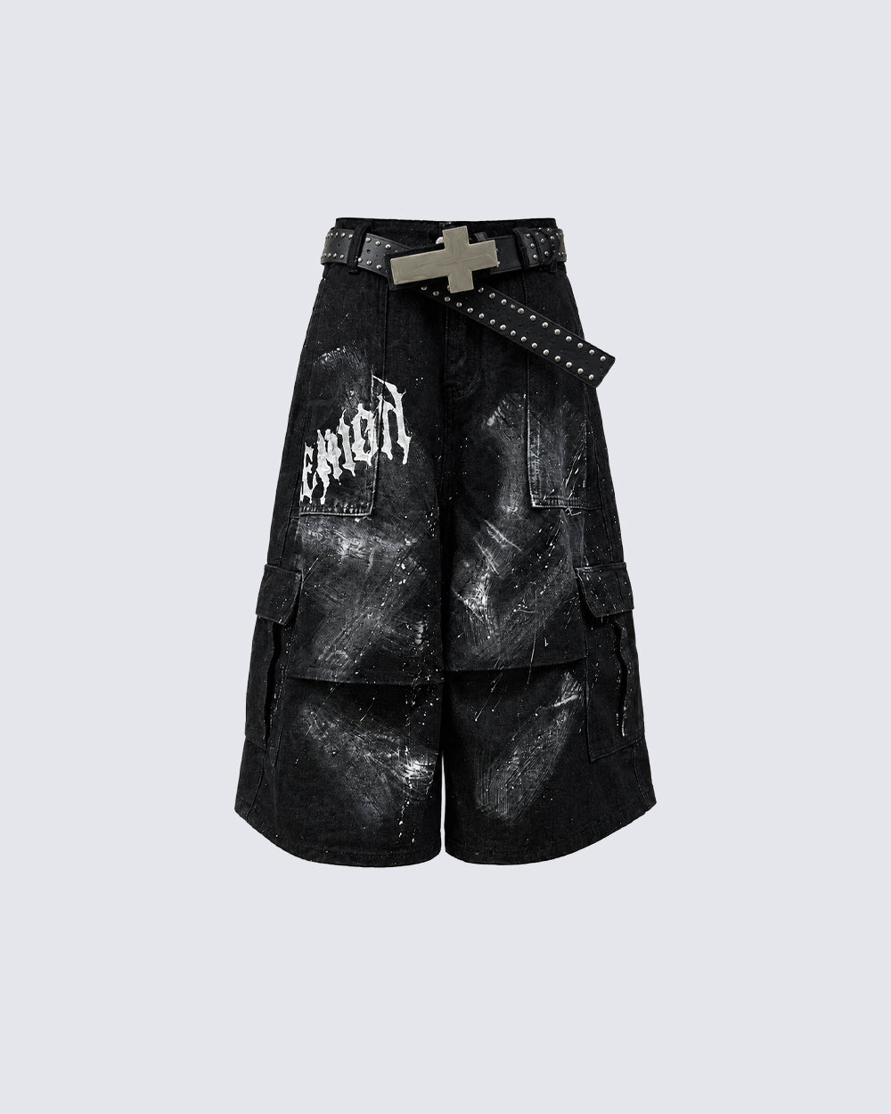 Punk Gothic New Random Paint Splatter Shorts