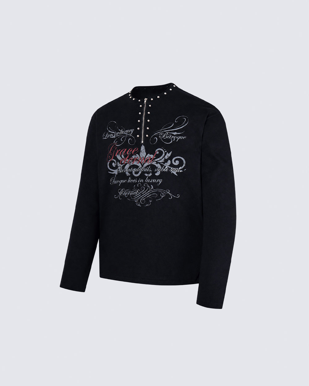 GRYFT Gothic Zipper Studded Tee