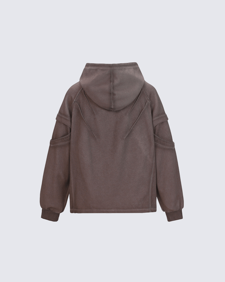Washed Stitch Detail Oversized Hoodie