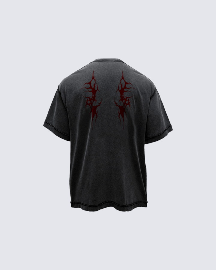 Gothic Angel Graphic Oversized T-shirt