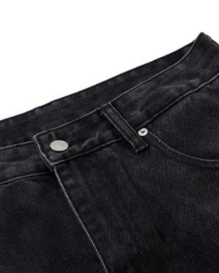 Street-Style Hand-Painted Graffiti Color-Blocked Jeans