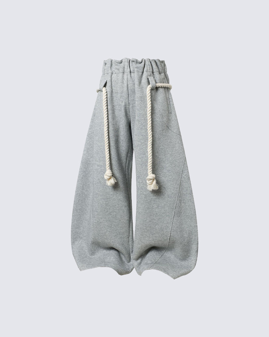 New Casual Relaxed Curved Wide-Leg Pants
