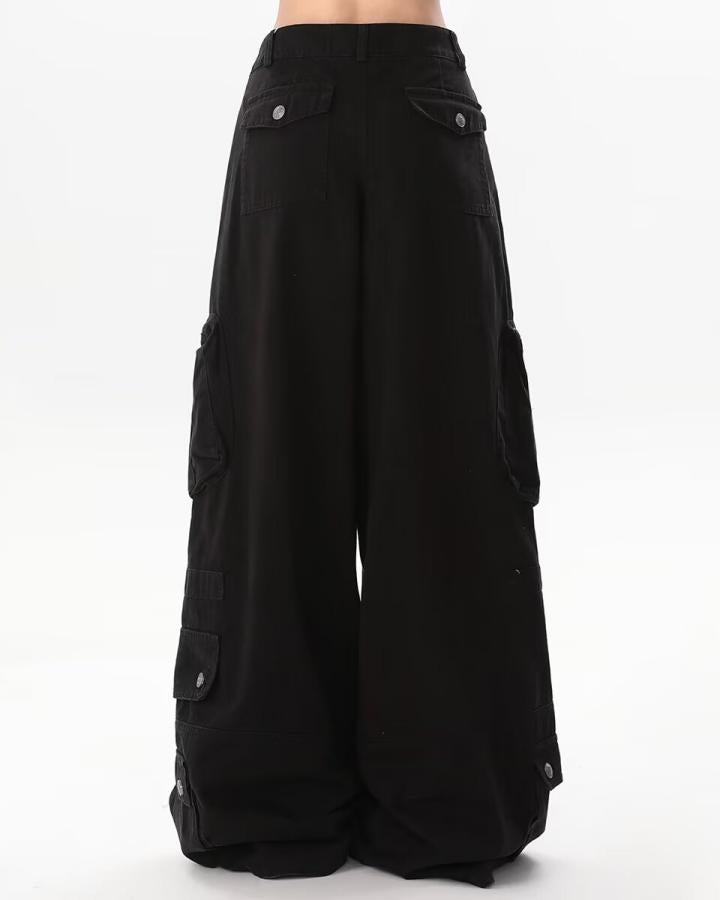 GRYFT Utility Zipper Cargo Wide-Leg Pants