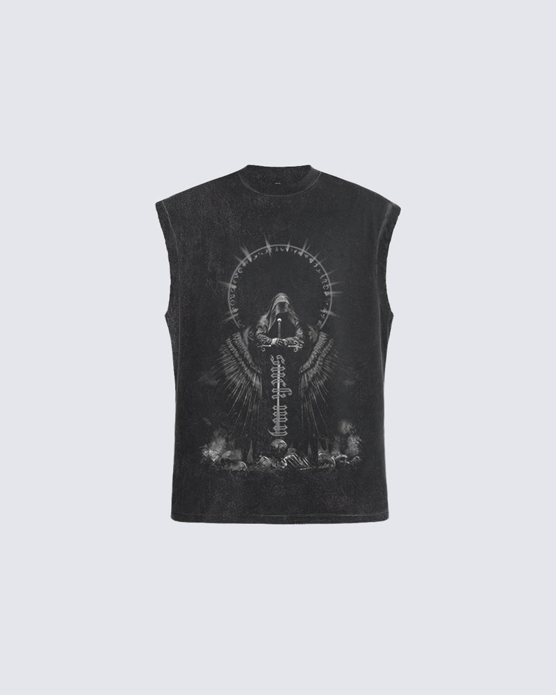 Vintage Faded Printed Tank Top
