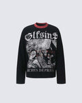 American Vintage-Style Rivet-Detail Graphic T-Shirt