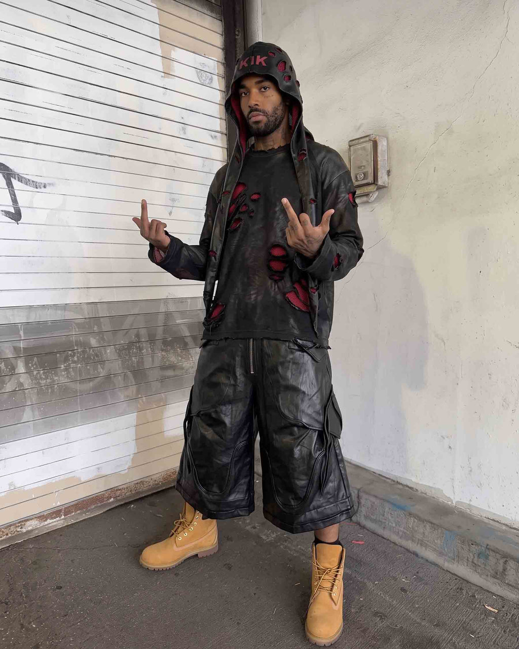 GRYFT RED RUST Series | Distressed-Effect Hooded Balaclava