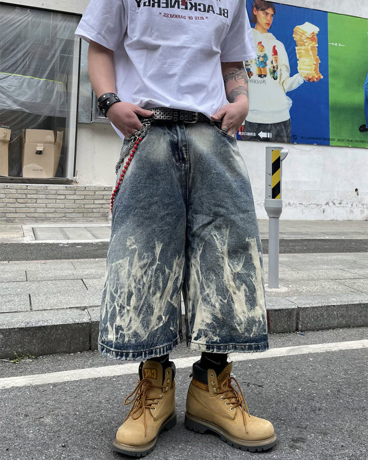 American New Flame Wash Seven-Length Shorts
