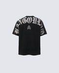 GRYFT Retro Distressed Gothic Letter Graphic T-Shirt