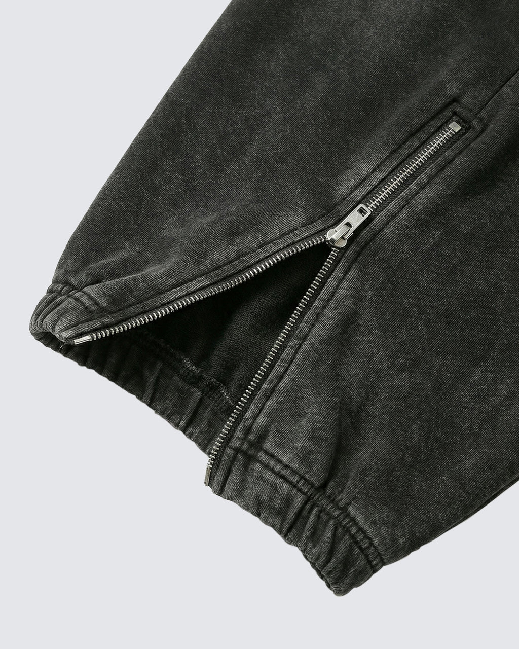LOW SATURATION-Spring New Washed Zip Hem Sweatpants