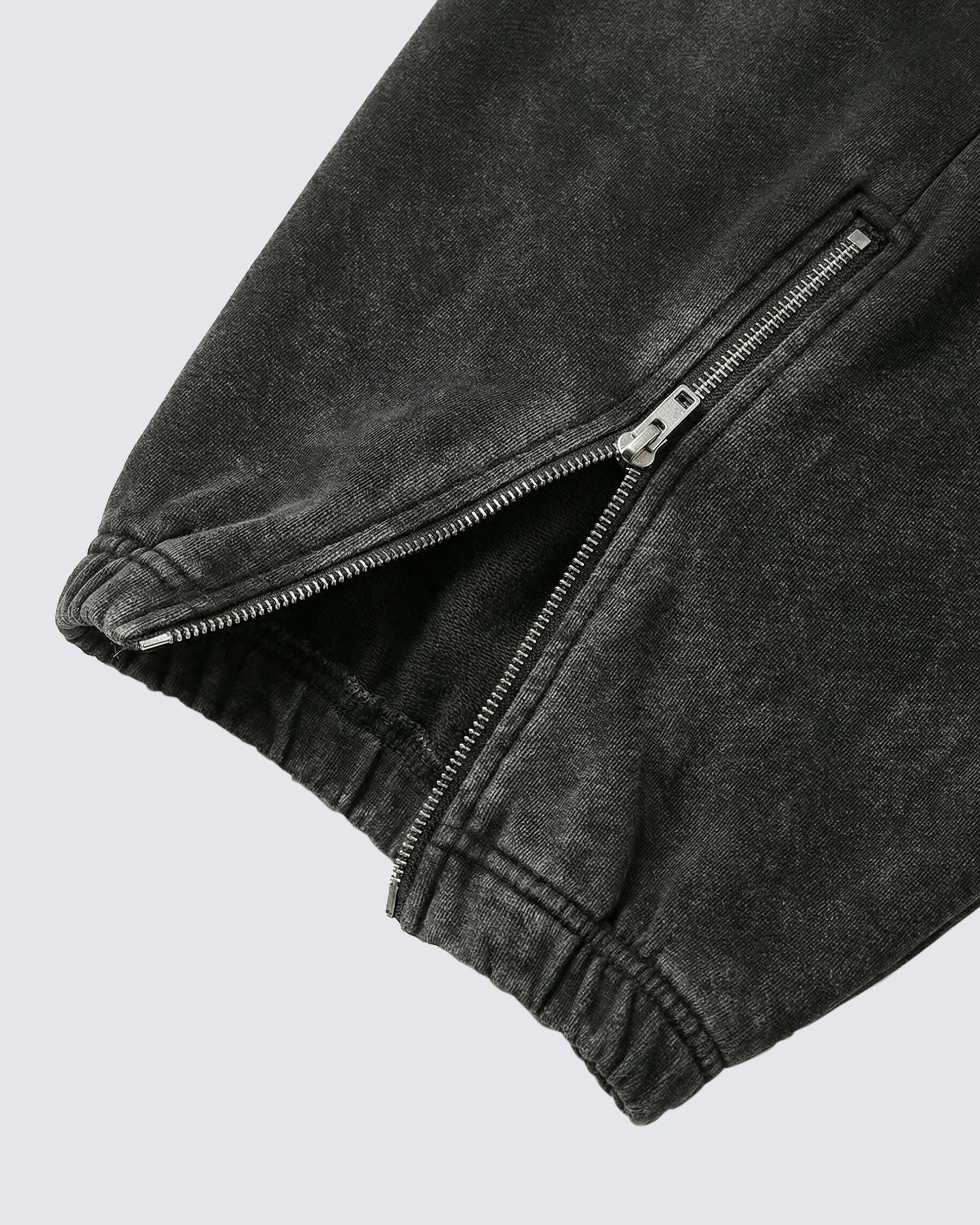 LOW SATURATION-Spring New Washed Zip Hem Sweatpants