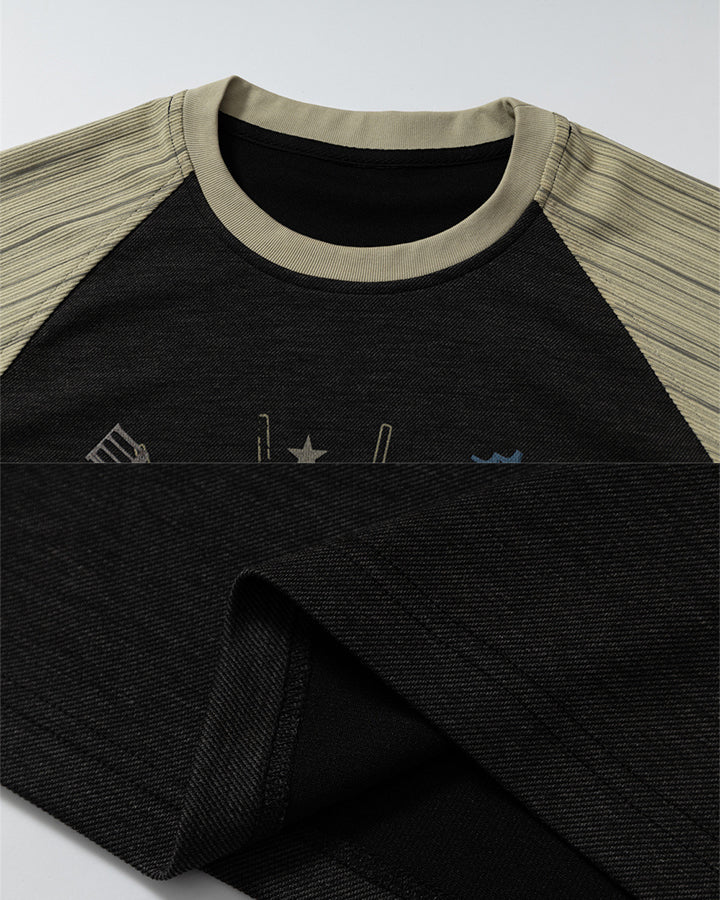 GRYFT Gothic Cathedral Graphic Raglan Short-Sleeve T-Shirt