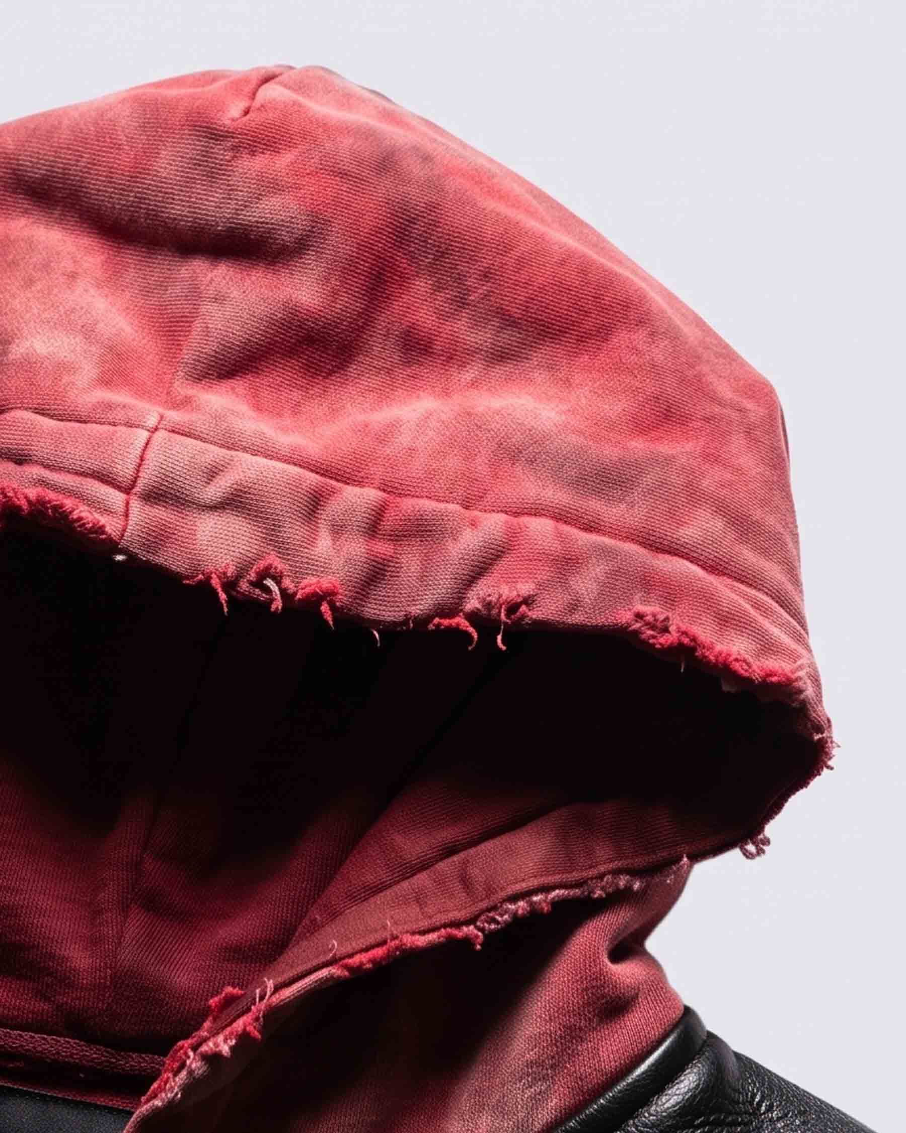 GRYFT RED RUST Series | Vintage Leather Hooded Bomber Jacket