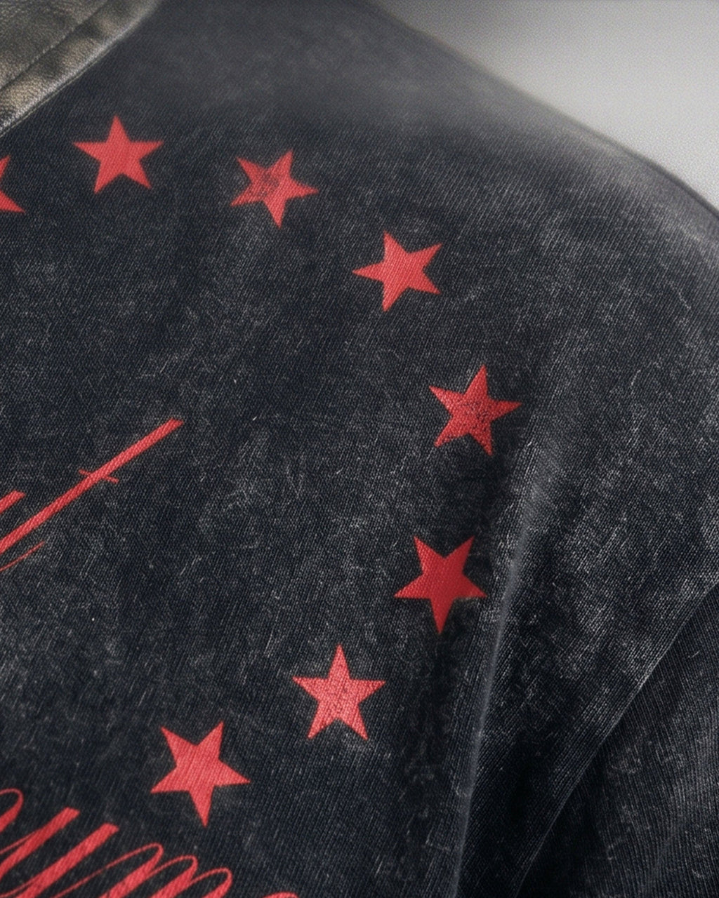 GRYFT -New Vintage Washed Letter Print Polo Shirt