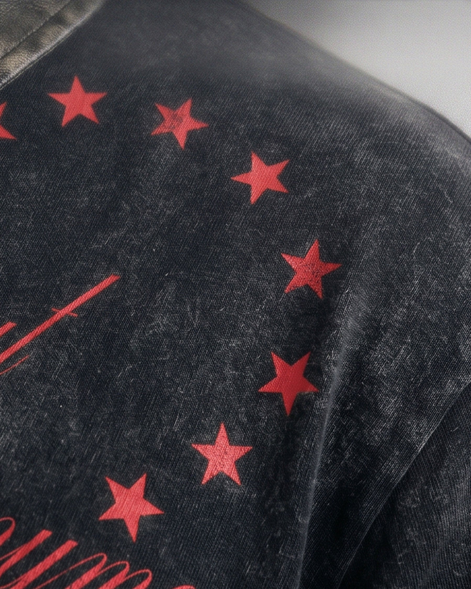 GRYFT -New Vintage Washed Letter Print Polo Shirt