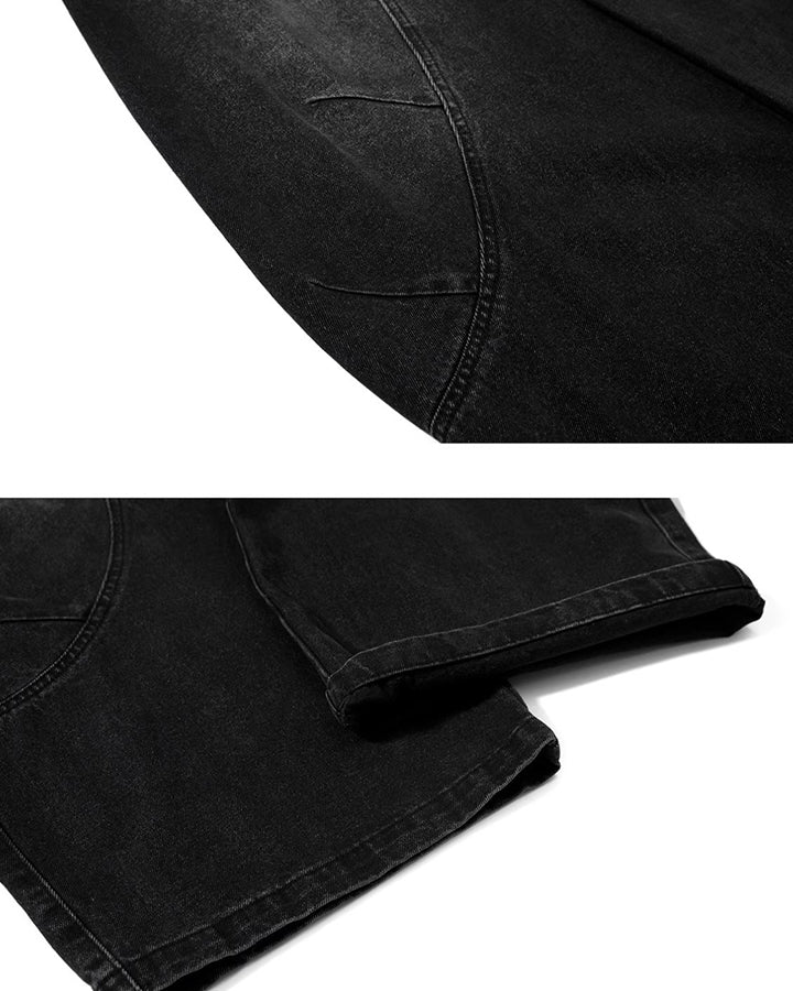Washed Deconstructed Paneled Scythe Denim Pants