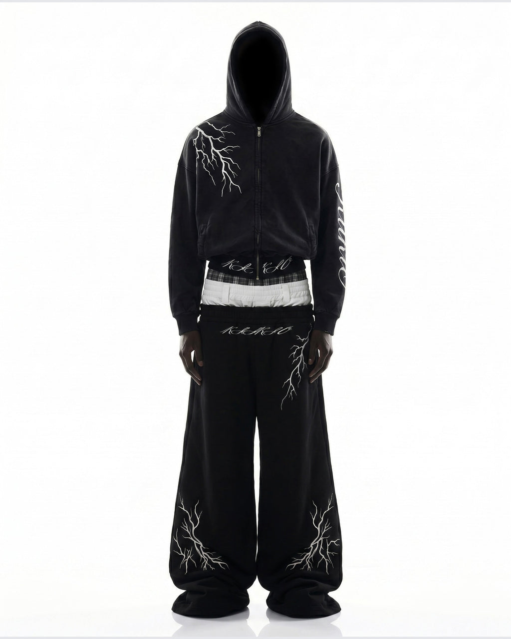 LIGHTNING Series | Layered Waist Wide-Leg Sweatpants