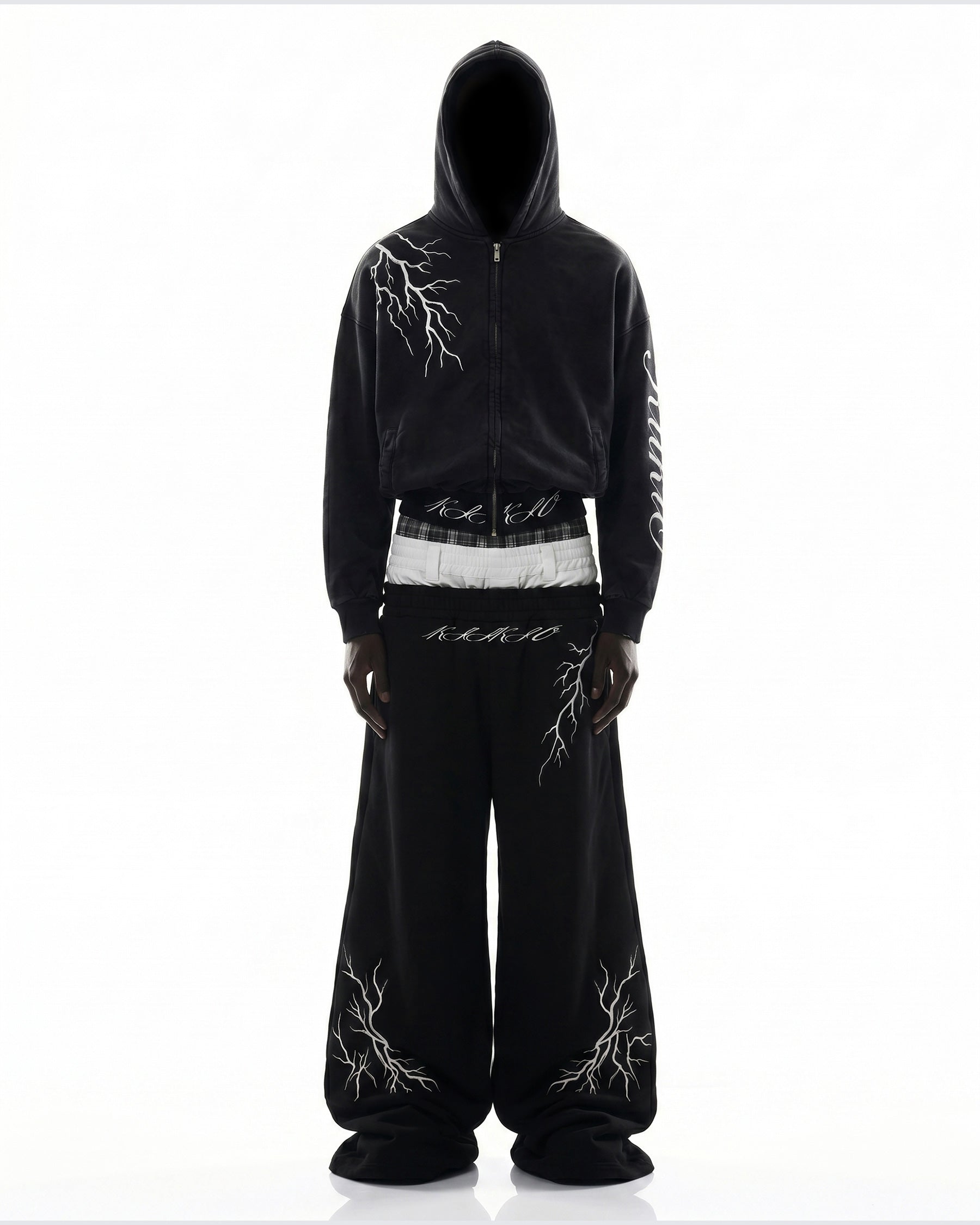 LIGHTNING Series | Layered Waist Wide-Leg Sweatpants