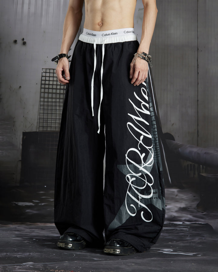 GRYFT Sport Graphic Wide-Leg Track Pants