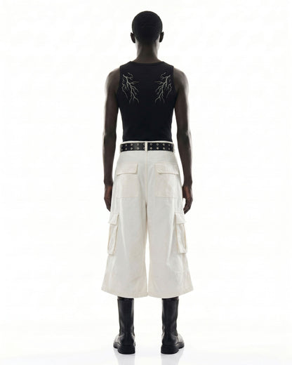 LIGHTNING Series | Gothic Chain Strap Utility Shorts