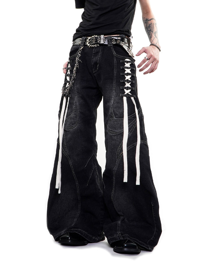 GRYFT Y2K Washed Lace-Up Jeans