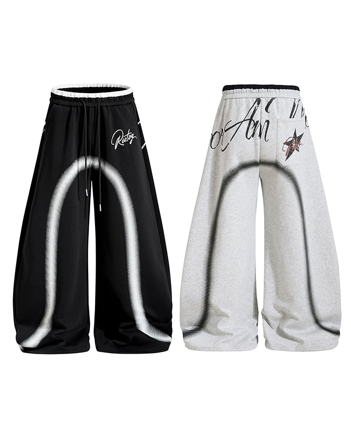 GRYFT Y2K Airbrush Curved Blade Baggy Pants