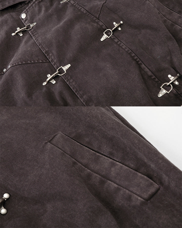 New Arrival Hooded Buckle Denim Jacket