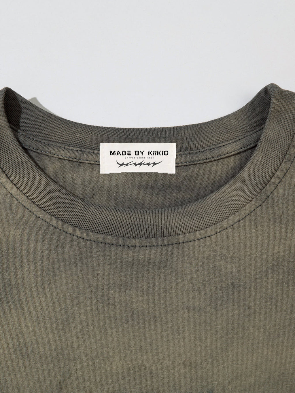 American-Style Distressed Washed Thorn Print Short-Sleeved T-Shirt