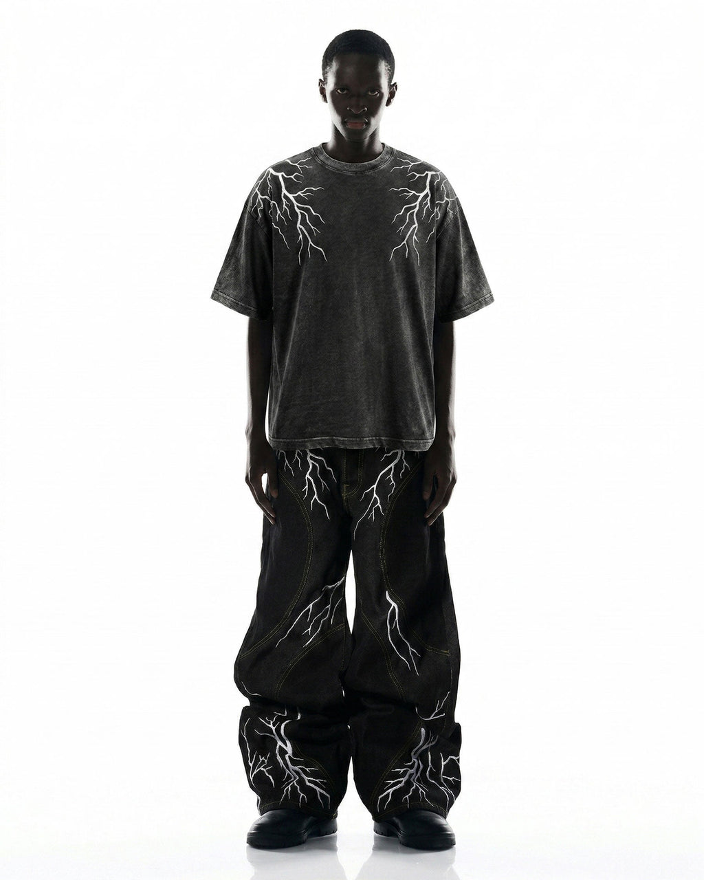 LIGHTNING Series | Double-Sided Embroidery Raw Denim