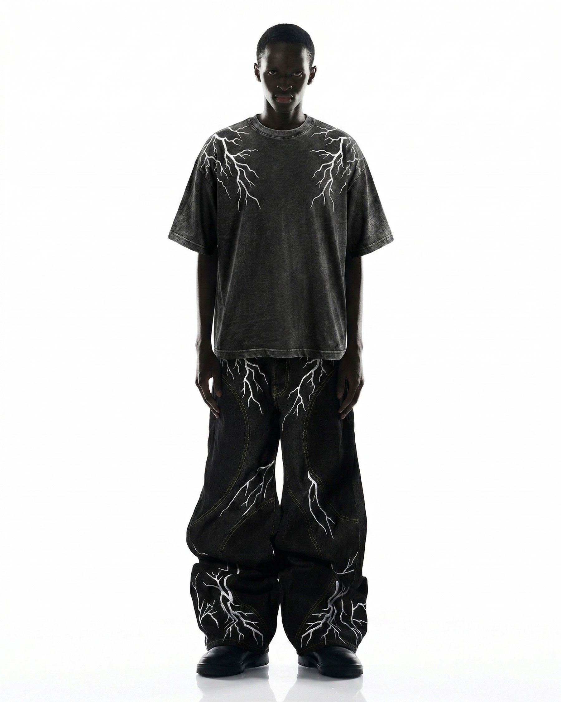 LIGHTNING Series | Double-Sided Embroidery Raw Denim