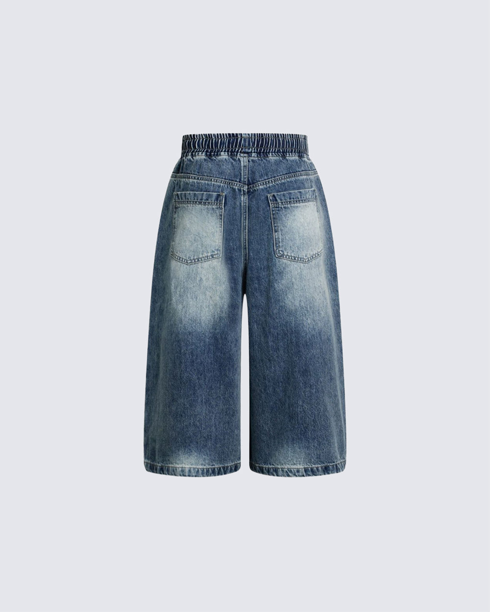 High Street Drawstring New Panel Cropped Denim Pants