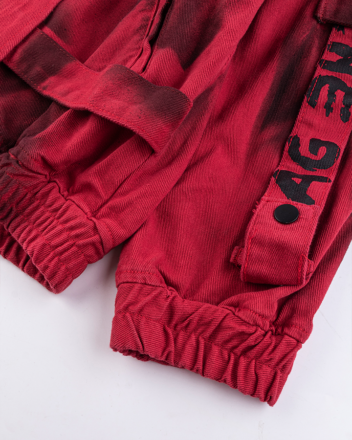 Graffiti Print Oversized Red Jacket