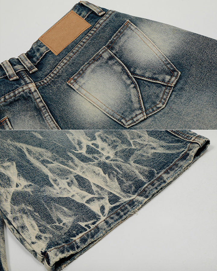 American New Flame Wash Seven-Length Shorts