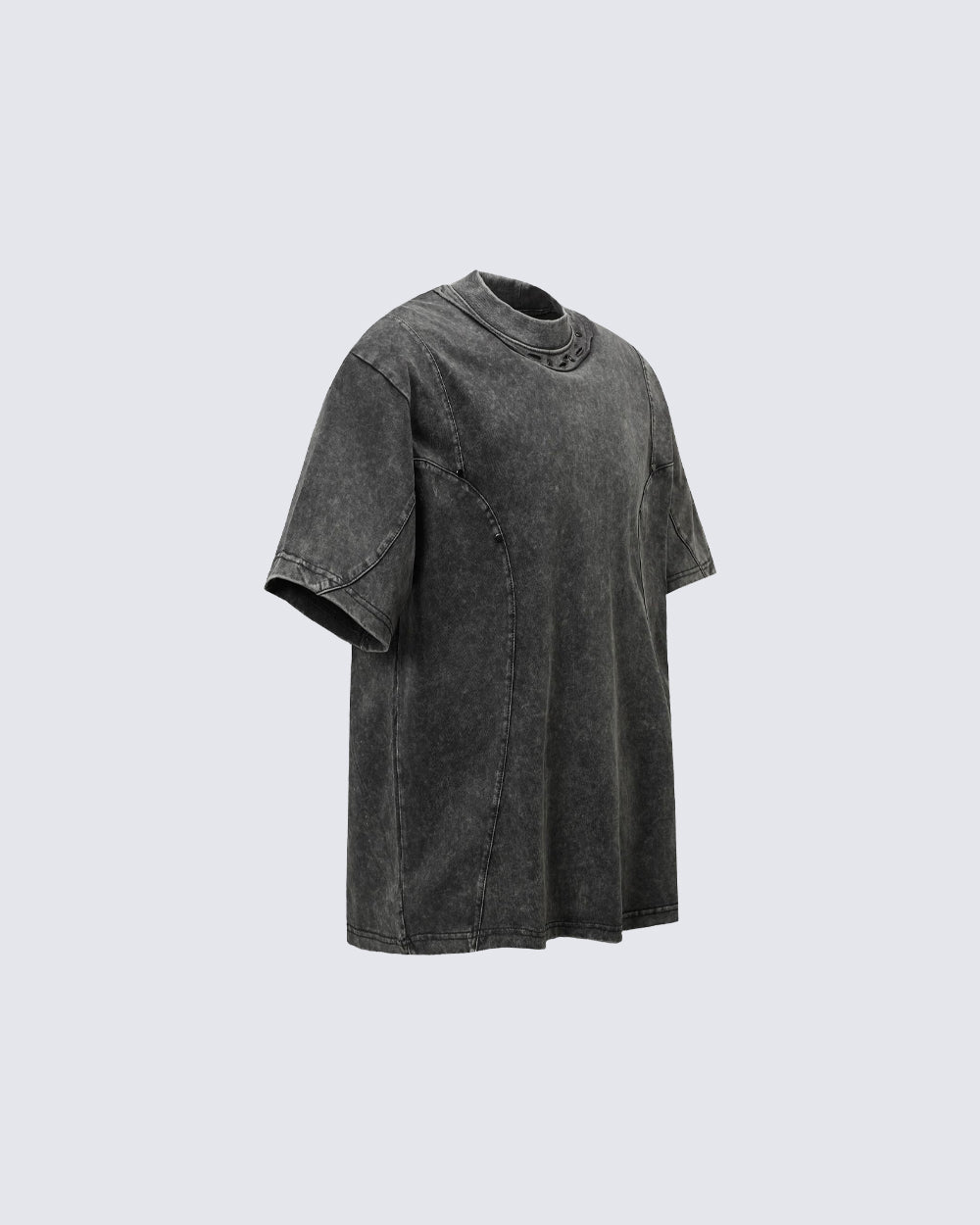 Distressed Irregular Curve Patchwork New Tee