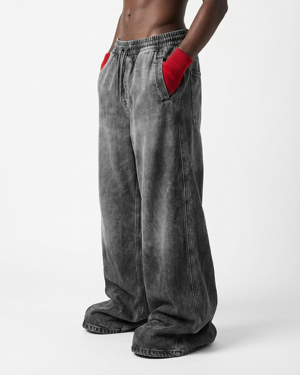 GRYFT-Double-Ended Washed Loose-Fit SweatPants