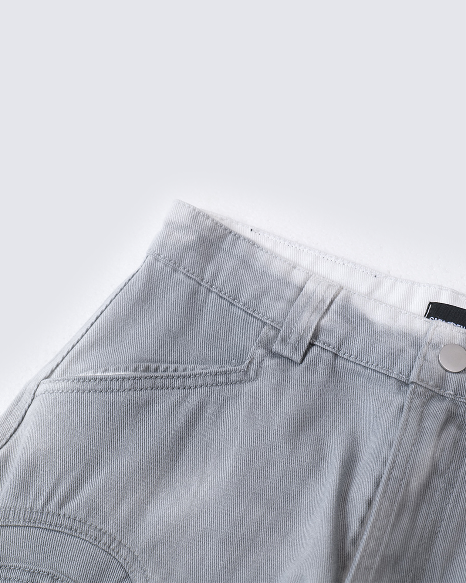 Grey Wide-Leg Panel Denim Pants