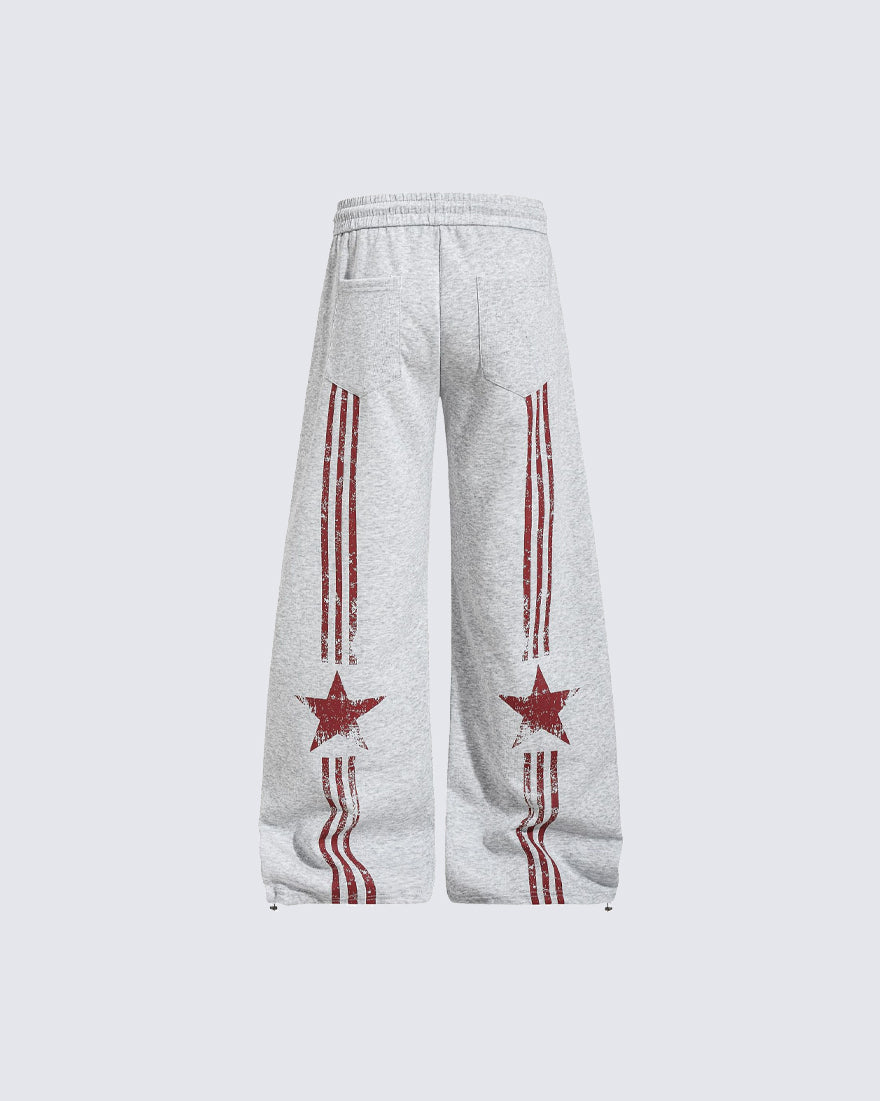 American Retro Street Graphic Star Print Sweatpants
