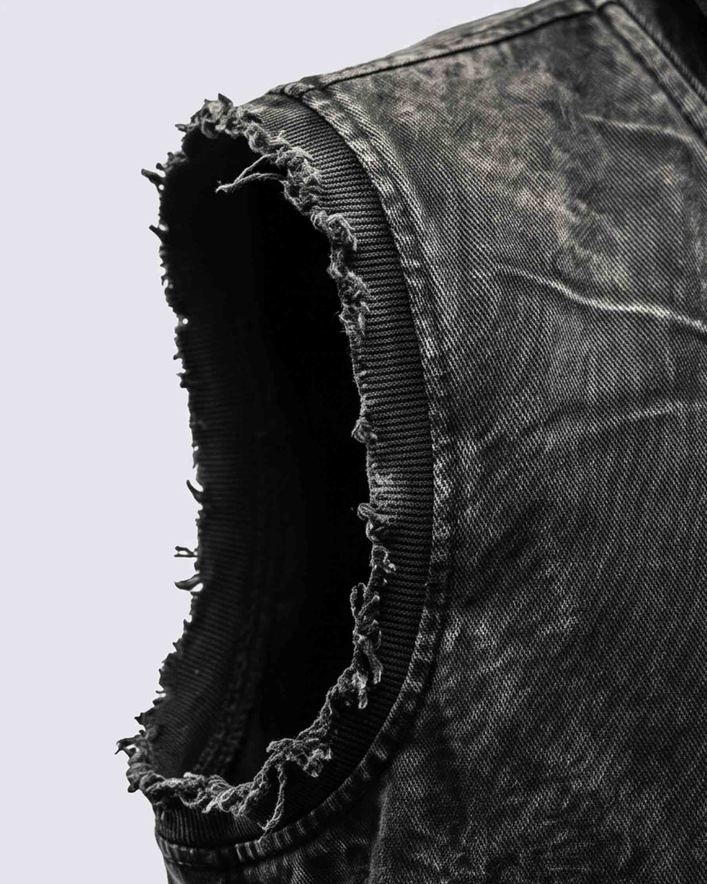 GRYFT RED RUST Series | Distressed Denim Hooded Vest