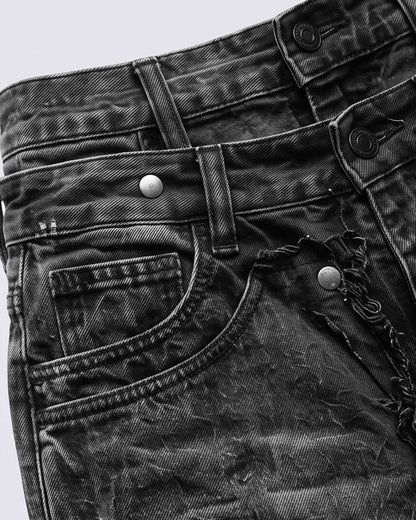 GRYFT RED RUST Series | Distressed Wide Leg Jeans