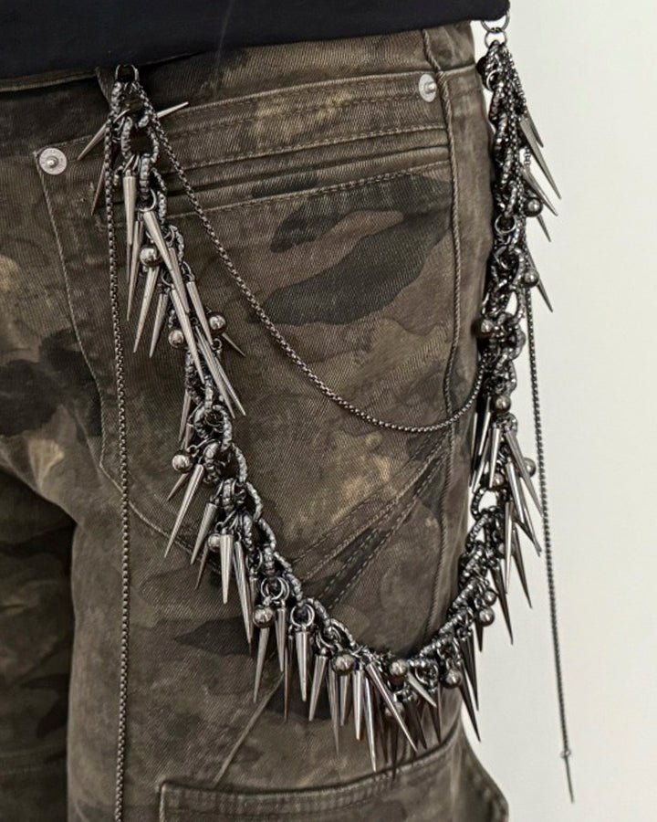 Punk Hip-Hop Spike Metal Chain