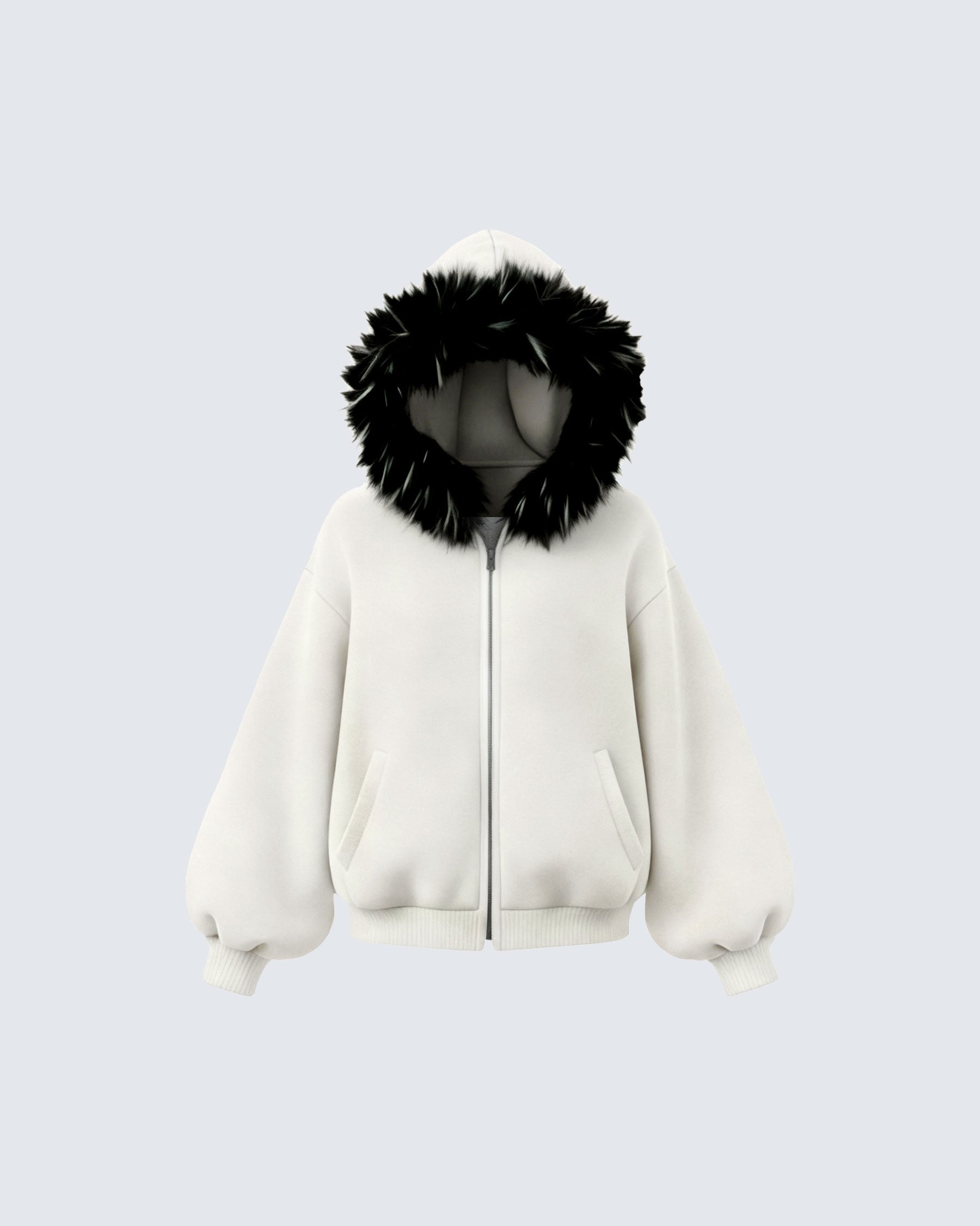 GRYFT Fur Collar Cozy Hoodie