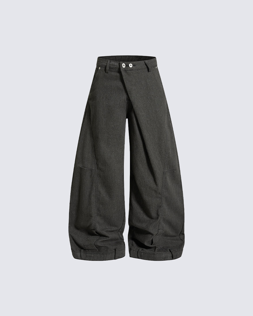 GRYFT Utility Washed Pleated Curve Jeans