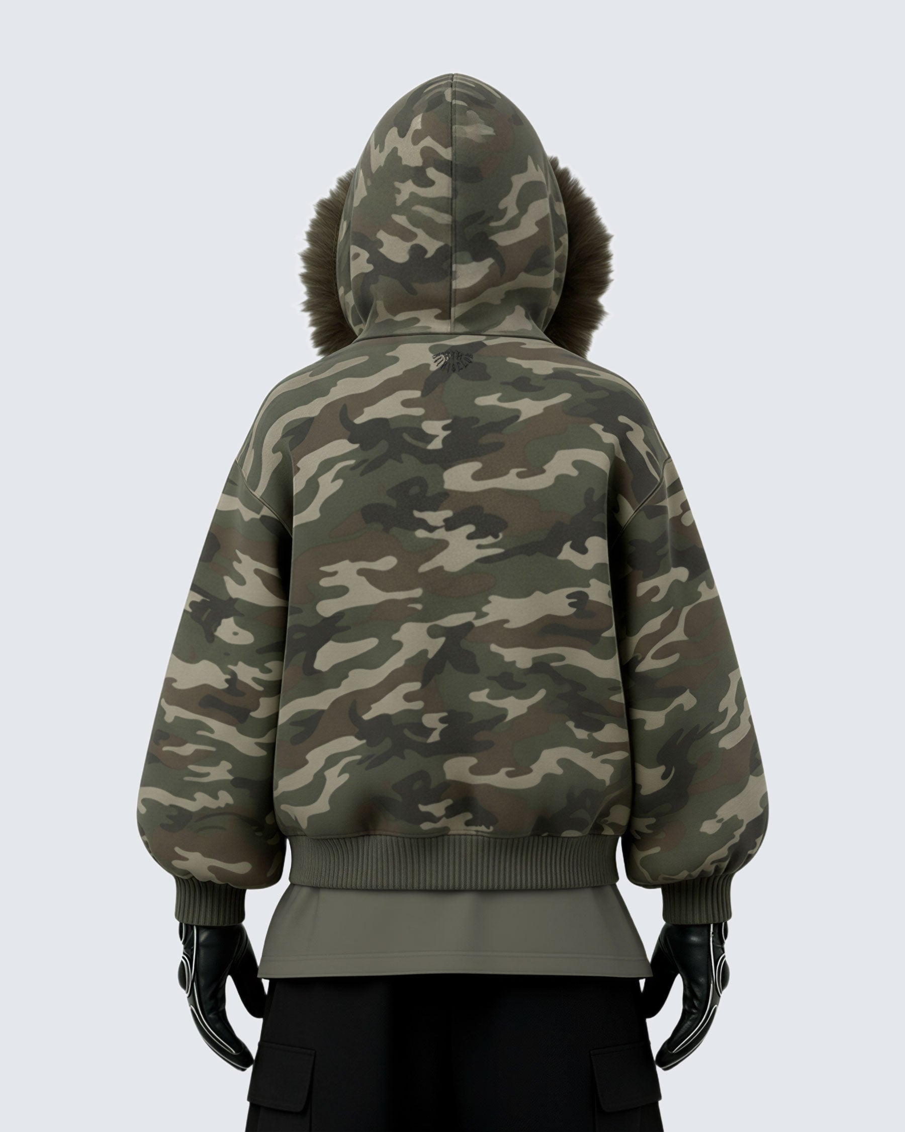Camouflage Fur Collar Cotton Jacket