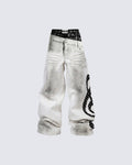 Subculture Inspired Distressed Flared Denim Jeans