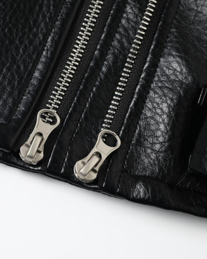Asymmetric Zip Faux Leather Jacket