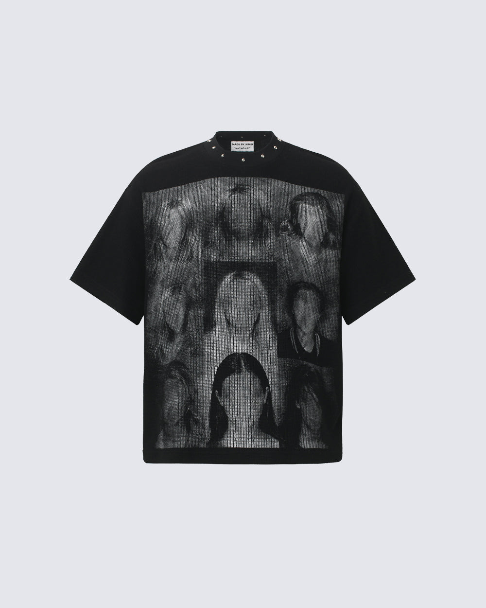 American Retro Studded Print Fashion T-Shirt