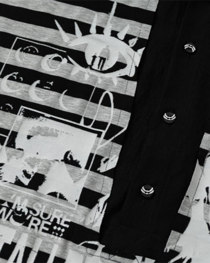 GRYFT Retro Graphic Striped Polo Shirt