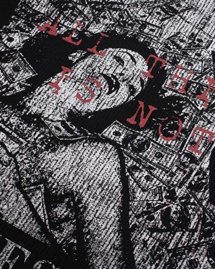American Vintage-Style Rivet-Detail Graphic T-Shirt