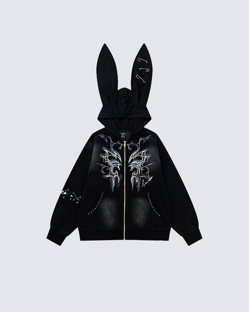 Gothic Bunny Ear Hoodie