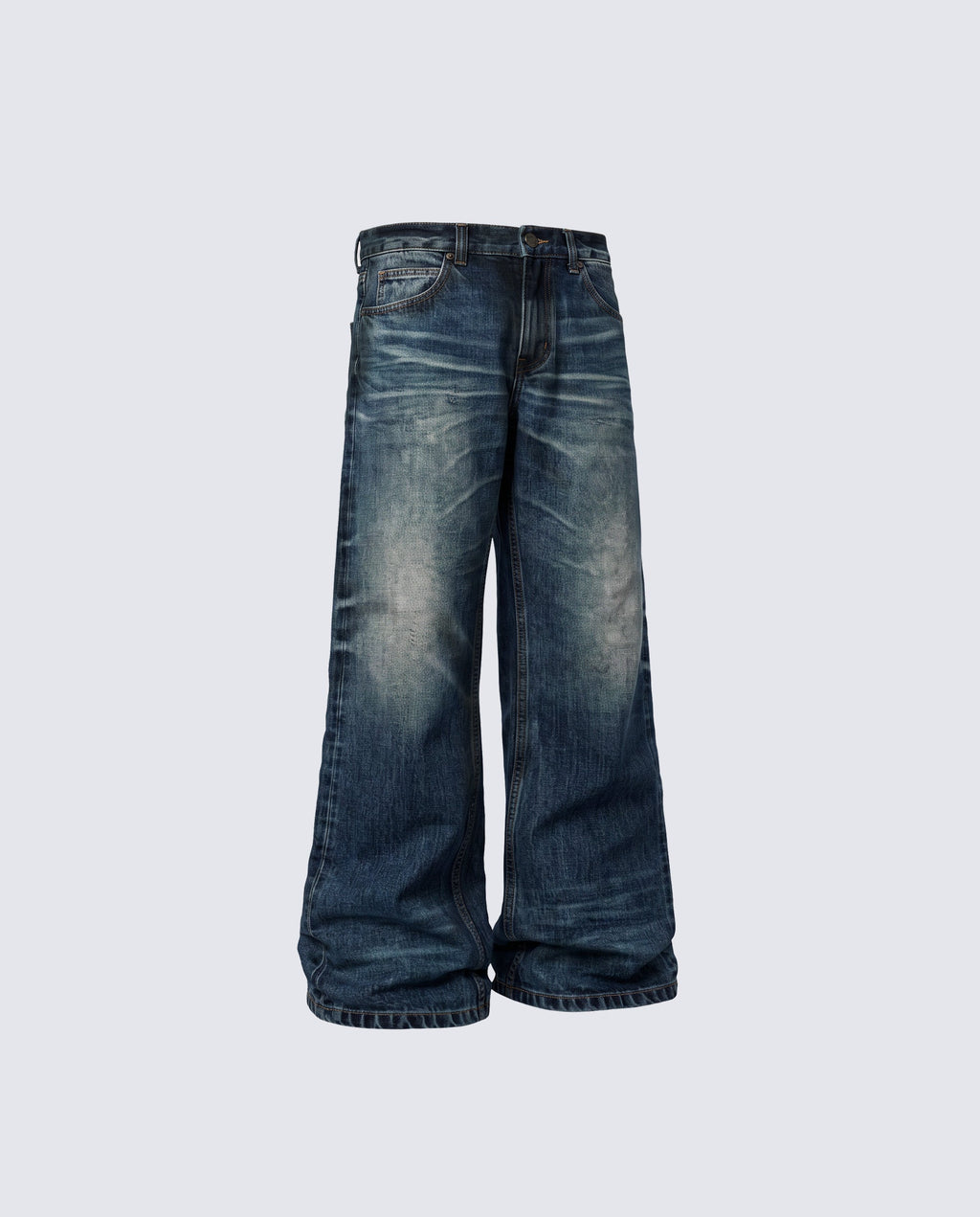 GRYFT Retro Faded Baggy Wide-Leg Jeans