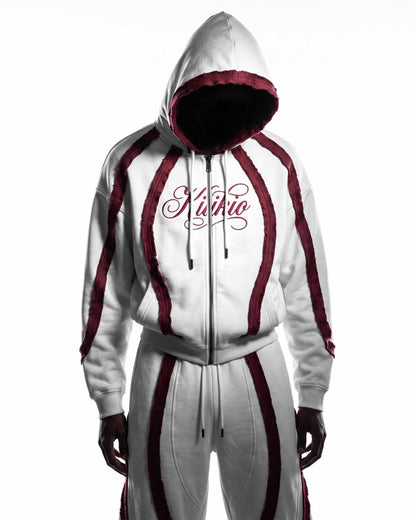 GRYFT SYMBIOTE Raw-Edge Contrast Zip-Up Hoodie